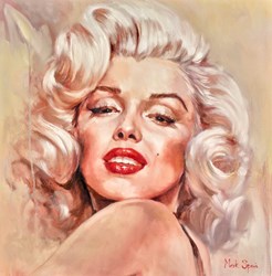 Marilyn by Mark Spain - Original Painting on Board sized 23x23 inches. Available from Whitewall Galleries